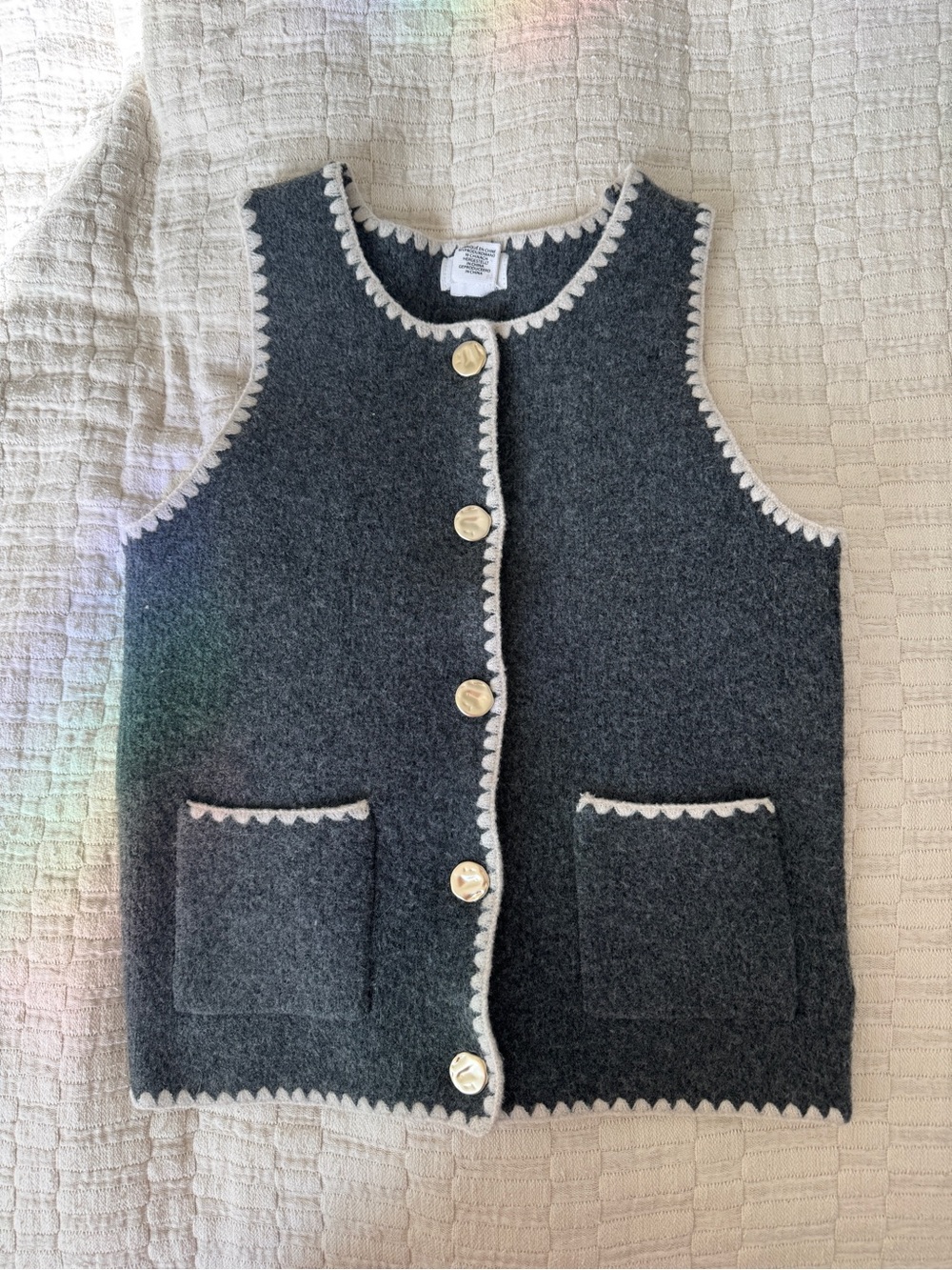 Gray Button Vest